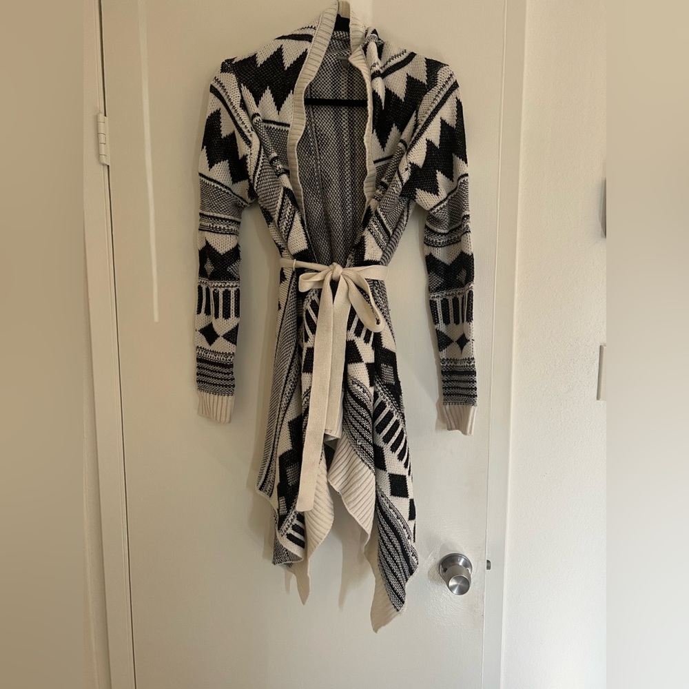 Long Asymmetrical cardigan/sweater.